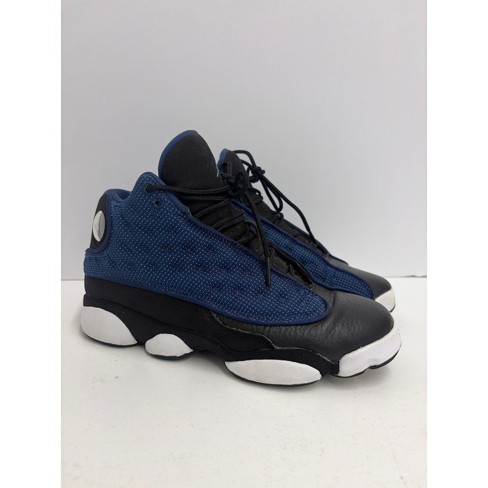 Jordan 13 Retro Brave Blue Navy Black White Kids Shoes 884129-400 Size 6Y - Picture 7 of 9